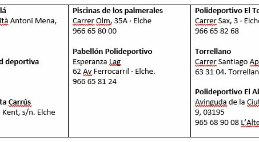 piscinas municipales Elche