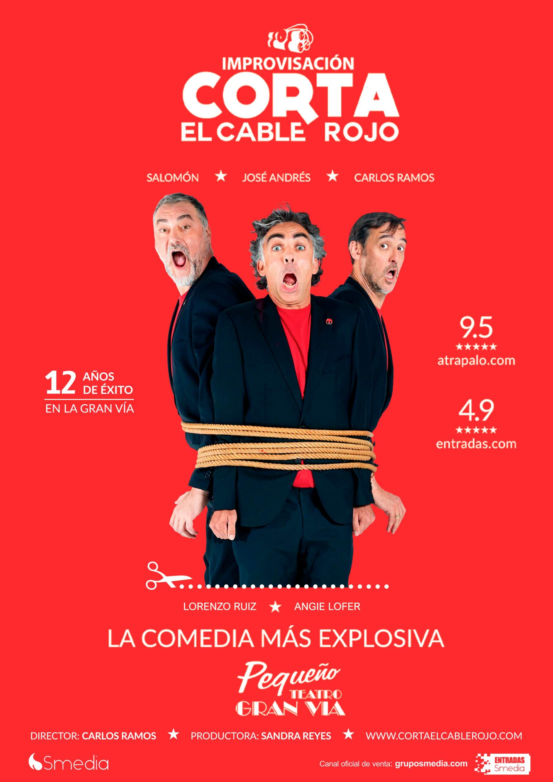 Cartel del espectáculo de humor "Corta el cable rojo"