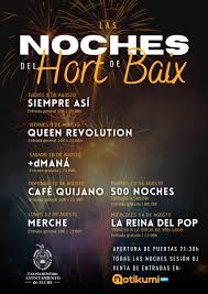 Cartel de los Conciertos del Hort de Baix Fiestas de Elche 2024