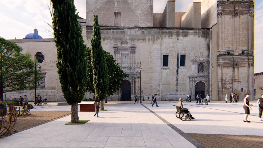 Foto del proyecto de reurbanización del entorno de la Basílica de Santa María en Elche